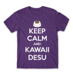 Keep Calm and Kawaii desu Dark Purple Men's T-shirt for Anime, Anime Other