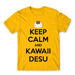 Keep Calm and Kawaii desu Gold Men's T-shirt for Anime, Anime Other