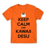 Keep Calm and Kawaii desu Orange Men's Tee for Anime, Anime Other