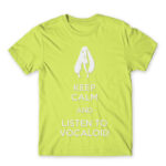 Keep Calm and listen to Vocaloid Apple Green Men's Tee for Anime, Anime Other