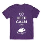 Keep calm and Snorlax Dark Purple Men's Tee for Anime, Pokemon