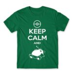 Keep calm and Snorlax Kelly Green Men's T-shirt for Anime, Pokemon