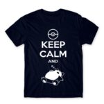Keep calm and Snorlax Navy Men's T-shirt for Anime, Pokemon