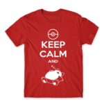 Keep calm and Snorlax Red Men's Tee for Anime, Pokemon