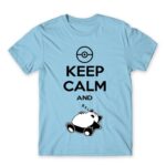 Keep calm and Snorlax Sky Blue Men's Tee for Anime, Pokemon