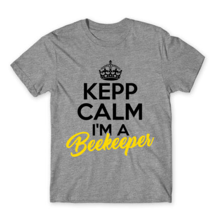 Keep calm, I’m a beekeeper Grey Melange Men's Tee for Beekeeper, Work