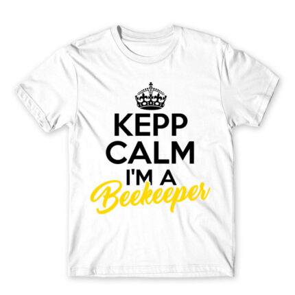 Keep calm, I’m a beekeeper White Men's Tee for Beekeeper, Work