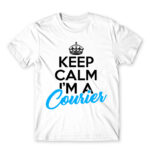 Keep calm, I’m a courier White Men's Tee for Courier, Work