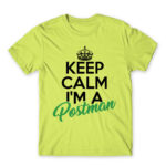 Keep calm, I’m a postman Apple Green Men's T-shirt for Postman, Work