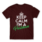Keep calm, I’m a postman Burgundy Men's Tee for Postman, Work