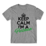 Keep calm, I’m a postman Grey Melange Men's Tee for Postman, Work