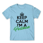 Keep calm, I’m a postman Sky Blue Men's Tee for Postman, Work
