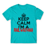 Keep calm, I’m a railwayman Atoll Blue Men's Tee for Train Conductor, Work