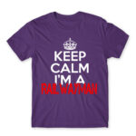 Keep calm, I’m a railwayman Dark Purple Men's T-shirt for Train Conductor, Work