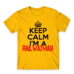 Keep calm, I’m a railwayman Gold Men's T-shirt for Train Conductor, Work