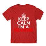 Keep calm, I’m a railwayman Red Men's T-shirt for Train Conductor, Work