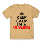 Keep calm, I’m a railwayman Sand Men's T-shirt for Train Conductor, Work