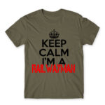 Keep calm, I’m a railwayman Zinc Men's Tee for Train Conductor, Work