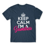 Keep calm, I’m a seamstress Denim Men's T-shirt for Tailor, Work