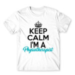 Keep calm – Physical Therapist White Men's Tee for Physiotherapist, Work