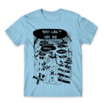 Kill the lights Sky Blue Men's Tee for Anime, Original Art