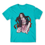Kimetsu no Yaiba: Demon Nezuko Atoll Blue Men's T-shirt for Anime, Kimetsu No Yaiba