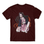 Kimetsu no Yaiba: Demon Nezuko Burgundy Men's T-shirt for Anime, Kimetsu No Yaiba