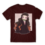 Kimetsu no Yaiba – Nezuko Burgundy Men's T-shirt for Anime, Kimetsu No Yaiba