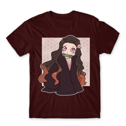 Kimetsu no Yaiba – Nezuko Burgundy Men's T-shirt for Anime, Kimetsu No Yaiba