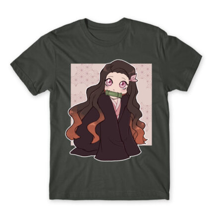 Kimetsu no Yaiba – Nezuko Dark Grey Men's Tee for Anime, Kimetsu No Yaiba