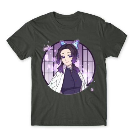 Kimetsu no Yaiba – Shinobu Kocho Dark Grey Men's Tee for Anime, Kimetsu No Yaiba