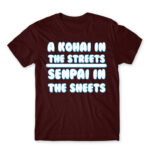 Kohai in the streets Burgundy Men's T-shirt for Anime, Anime Other