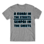 Kohai in the streets Grey Melange Men's T-shirt for Anime, Anime Other