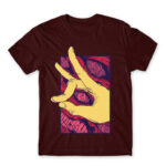 KON Burgundy Men's Tee for Anime, Chainsaw Man