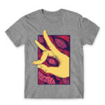 KON Grey Melange Men's Tee for Anime, Chainsaw Man
