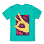 KON Turquoise Men's T-shirt for Anime, Chainsaw Man