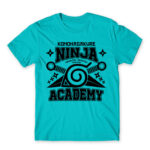 Konohagakure Ninja Academy Atoll Blue Men's Tee for Anime, Naruto