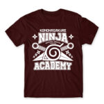 Konohagakure Ninja Academy Burgundy Men's T-shirt for Anime, Naruto