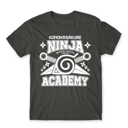 Konohagakure Ninja Academy Dark Grey Men's T-shirt for Anime, Naruto