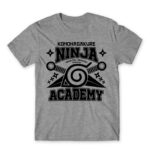 Konohagakure Ninja Academy Grey Melange Men's T-shirt for Anime, Naruto