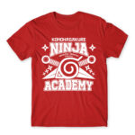 Konohagakure Ninja Academy Red Men's T-shirt for Anime, Naruto