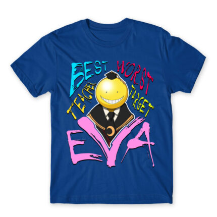 Koro-sensei best worst Royal Blue Men's Tee for Anime, Assassination Classroom