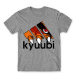 Kyuubi Adidas Grey Melange Men's T-shirt for Anime, Naruto