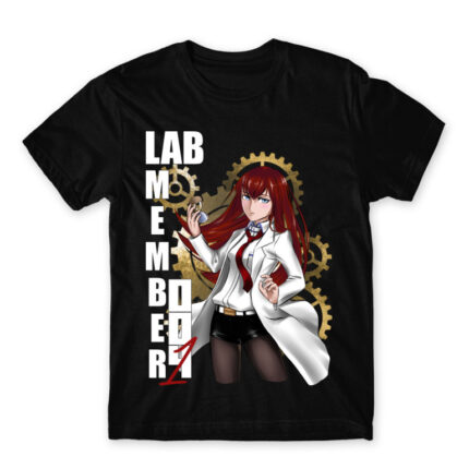 Lab member 001 Black Men's Tee for Anime, Steins Gate