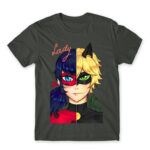 LadyNoir Dark Grey Men's T-shirt for Anime, Miraculous Ladybug