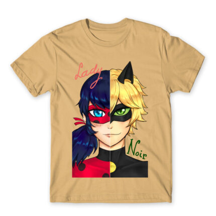 LadyNoir Sand Men's T-shirt for Anime, Miraculous Ladybug