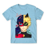 LadyNoir Sky Blue Men's T-shirt for Anime, Miraculous Ladybug