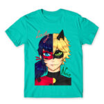 LadyNoir Turquoise Men's Tee for Anime, Miraculous Ladybug
