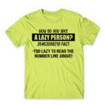 Laziness fact Apple Green Men's Tee for Funny, Laziness