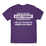 Laziness fact Dark Purple Men's T-shirt for Funny, Laziness